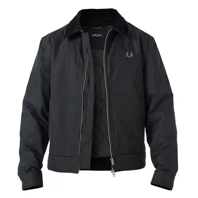 Fred Perry Herren Blouson schwarz Baumwolle unifarben