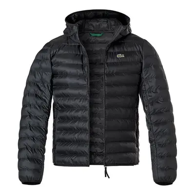 LACOSTE Herren Steppjacke schwarz Mikrofaser unifarben