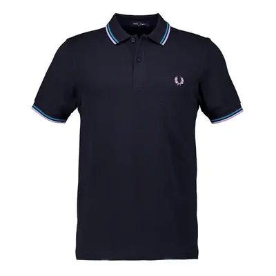 Fred Perry Herren Polo-Shirt blau Baumwoll-Piqué