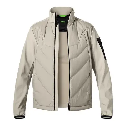 BOSS Green Herren Daunenjacke beige Mikrofaser unifarben