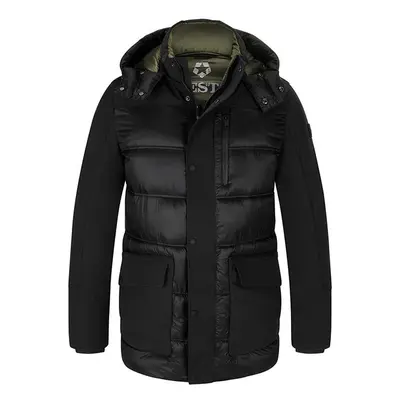 MILESTONE Herren Steppjacke schwarz Mikrofaser unifarben