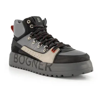 BOGNER Herren Schnürboots grau Glattleder