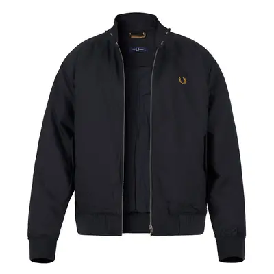 Fred Perry Herren Blouson schwarz Baumwolle unifarben