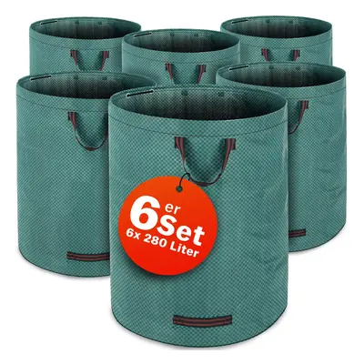 Gartenabfallsack 6er-Set Grün je 280 Liter