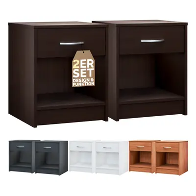 Nachttisch Hamburg 2er-Set Wenge-Optik 50x40x35cm