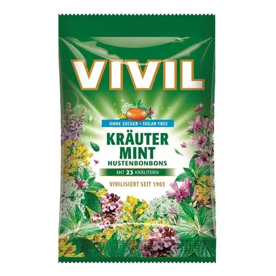 Zuckerfreie Bonbons mit natürlichen Kräutern und Minze, g, Vivil