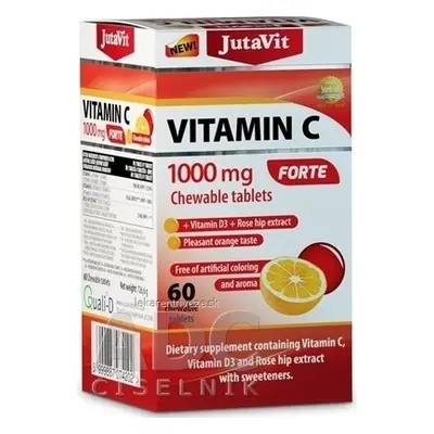 JutaVit Vitamin C mg FORTE 1×60 Stück, Kautabletten mit Vitamin D3