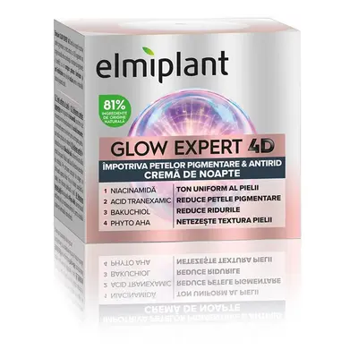 Nachtcreme gegen Pigmentflecken Glow Expert 4D, ml, Elmiplant