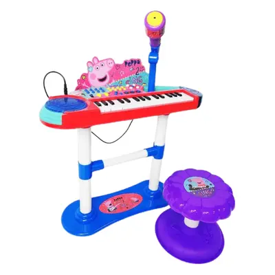 Elektronisches Keyboard mit Mikrofon und Stuhl, + Jahre, Peppa Pig