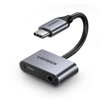 Ugreen CM193 Audioadapter mit zwei Anschlüssen USB-C (Stecker) - Miniklinke 3,5 mm / USB-C (Buch