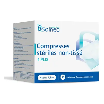 Soineo Sterile 4-lagige Vliestabletten 7,5x7,5 cm x50 Beutel à Stück