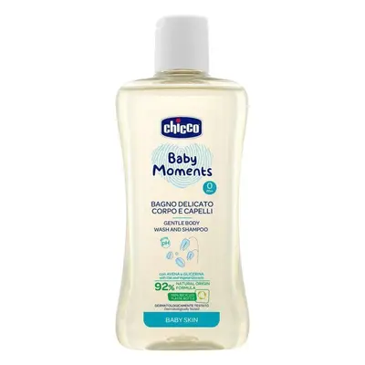 Chicco Baby Moments Sanftes Shampoo für Haare und Körper 92% natürliche Inhaltsstoffe ml