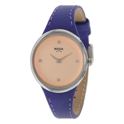 Boccia Damen Analog Quarz Uhr mit Leder Armband 3276-06