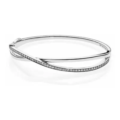 Pandora Damen Armreif Verflochten mit Zirkonia Steinen Silber 590533CZ-1