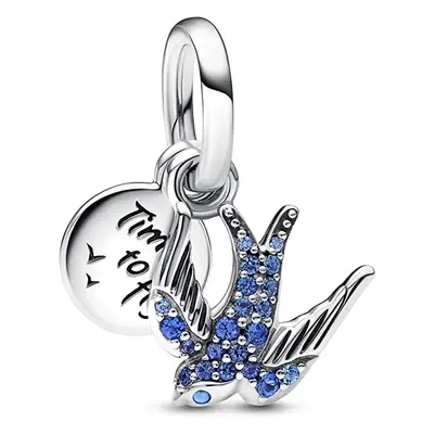 Pandora Moments Damen Charm Anhänger Vogel Zirkonia Silber 792570C01