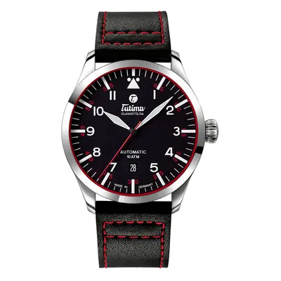 Tutima Glashütte Herrenuhr Grand Flieger Automatik Schwarz 6105-01