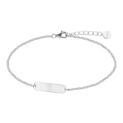 Xenox Damen Armband Anker Kette mit Gravurplatte Silber XS3502