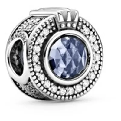 Pandora Moments Damen Anhänger blauer Crown Charm mit Zirkonia Silber 799058C01