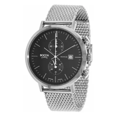 Boccia Herren Chronograph Quarz Uhr mit Edelstahl Armband 3752-02