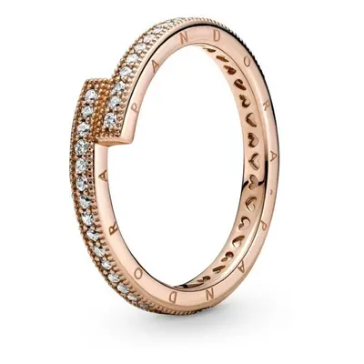 Pandora Damenring Signature überlappender Ring Zirkonia Roségold 189491C01