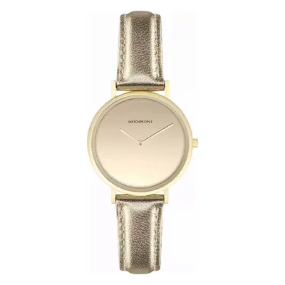 Watchpeople Damen Analoguhr Make Up Lederarmband Gold WP008-01