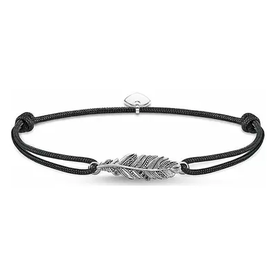 Thomas Sabo Damen Feder Charm Armband Little Secrets mit Nylon Band 27cm Silber ...