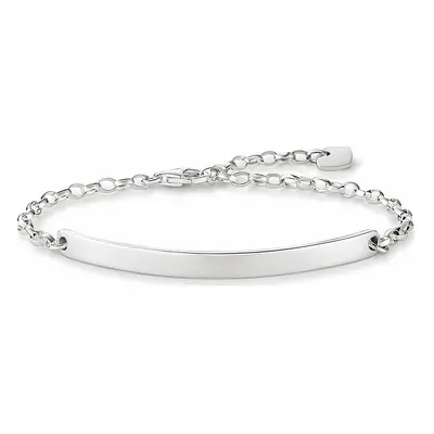 Thomas Sabo Damen Armband mit Gravur-Platte 19cm Silber LBA0098-001-12-L19V