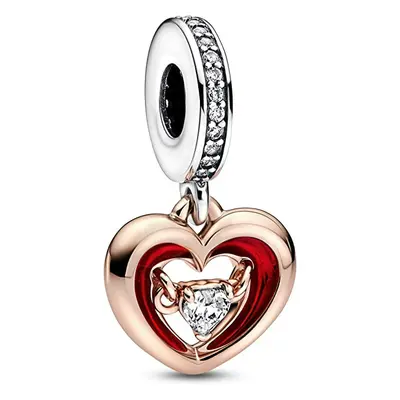 Pandora Moments Dmen Charm Anhänger Herz Zirkonia Bicolor 782450C01