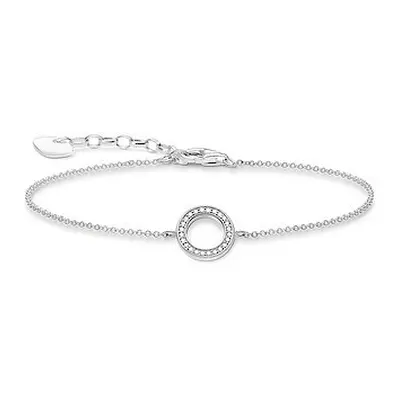 Thomas Sabo Damen Armband mit Zirkonia Kreis Charm 19cm Silber SCA150232