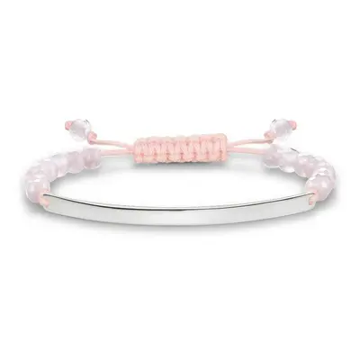 Thomas Sabo Nylon Armband mit Rosenquartz Perlen LBA0002-813-9-L21V