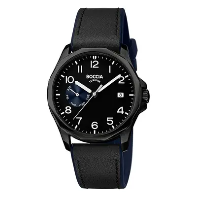 Boccia Herren Analog Quarz Uhr mit Kautschuk Armband 3644-03