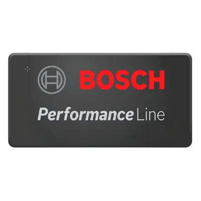 Schwarze rechteckige Abdeckung für eBike-Antriebseinheit mit Performance-Logo