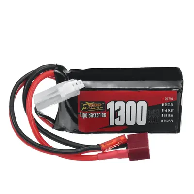 ZOP Power 2S 7.4V 1300mAh 30C 9.62Wh LiPo Akku mit T-Anschluss für HBX 16889 JJRC Q130 RC Auto