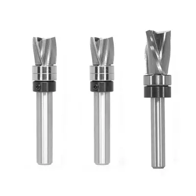 1/4" 8mm Schaft-Fräser Anti-Tipper Solid CNC Karbid Trimmer Router Bits für Holztrimmen