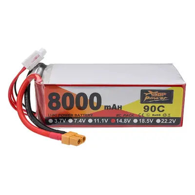 ZOP POWER 14.8V 8000mAh 90C 4S LiPo-Akku mit XT60-Anschluss für RC-Drohnen