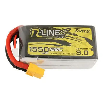 TATTU R-LINE V3.0 4S 14,8V 1550mAh 120C LiPo-Akku mit XT60-Stecker für Mark5 Analog / HD 5 Zoll 