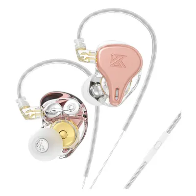 KZ DQ6S In-Ear-Ohrhörer mit Metallkabel und Noice Cancelling Sport HiFi mit Mikrofon – Pink