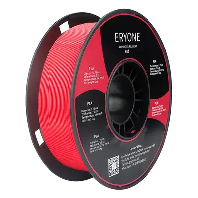 ERYONE PLA-Filament für 3D-Drucker, 1,75 mm, Toleranz 0,03 mm, 1 kg (2,2 lbs)/Spule – Rot