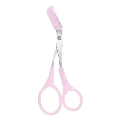 Augenbrauen-Trimmer-Schere mit Kamm, Damen-Herren-Haarentfernungs-Pflegewerkzeug – Rosa