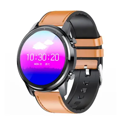 LEMFO LF26 Smartwatch Full Touch HD Amoled Screen Bluetooth 5.0 Sport Fitness Uhr Leder - Schwar