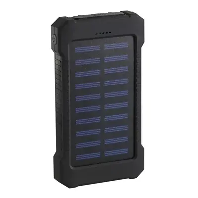 Wasserdichte 20000-mAh-Solar-Powerbank mit Kompass, Akku für tragbares Handy-Ladegerät, 2 USB-Au