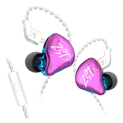 KZ ZST X Hybrid Unit In-Ear-Ohrhörer mit versilbertem Kabel mit Mikrofon – bunt