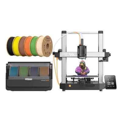 Anycubic Kobra 3 3D-Drucker mit ACE Pro Combo 6 kg Creality Hyper-PLA-Filament – Schwarz, Rot, B