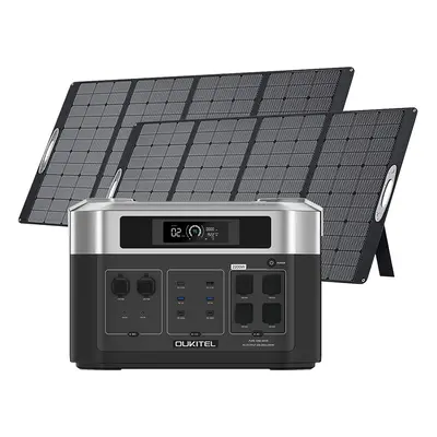 OUKITEL BP2000 Tragbares Kraftwerk 2 x OUKITEL PV400 Solarpanel