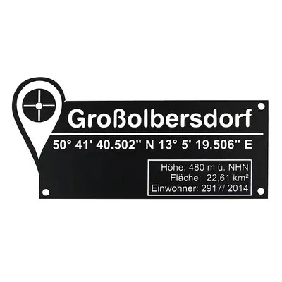 Schild mit GPS-Daten aus Acryl - in vielen Farben