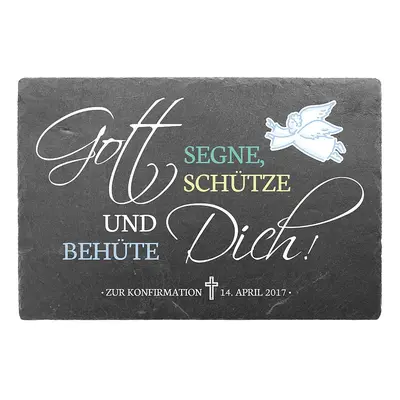 Geschenkidee für die Konfirmation oder Kommunion aus Schiefer 300 x 200 mm