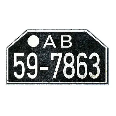 Motorrad Nummernschild AB Amerikanische Zone Bayern 1948 - 56