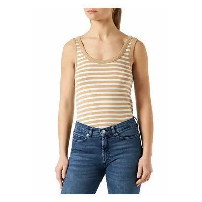 Gant D1. STRIPED 1X1 RIB TANK TOP khaki S