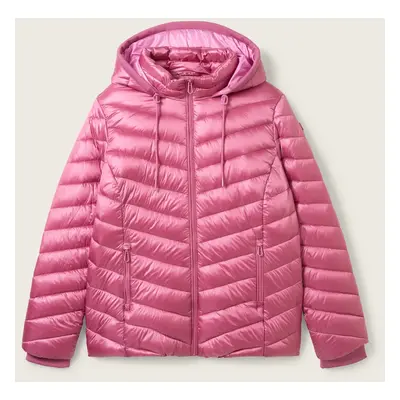 TOM TAILOR Damen Plus Size - Leichte Steppjacke mit Kapuze, rosa, Uni