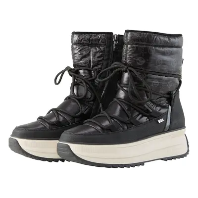 TOM TAILOR Damen Schneestiefel mit Plateau-Absatz, schwarz, Uni